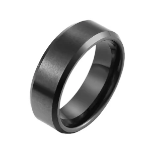 6mm Wedding Band Black Tungsten steel