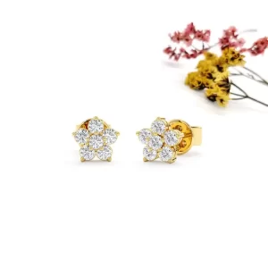 10k Lady Earrings With Moissanite