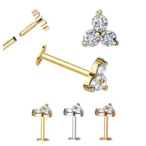 14k Gold Nose Pins With CZ Diamond