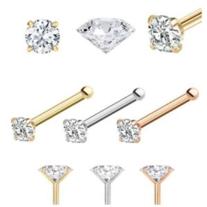 14k Nose Pins with 0.27CT