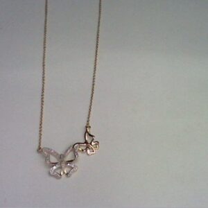 10KT 0.07CT D-NECKLACE “BUTTERFLY”