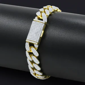 MONEYED 12MM 925 SILVER MOISSANITE CUBAN BRACELET