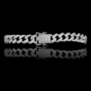 WIZARD 3.16 CTW 6 MM RHODIUM 925 SILVER MOISSANITE ICED OUT BRACELET