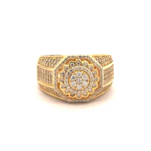 YRIS 1.17 CTW 925 MOISSANITE GOLD ICED OUT RING