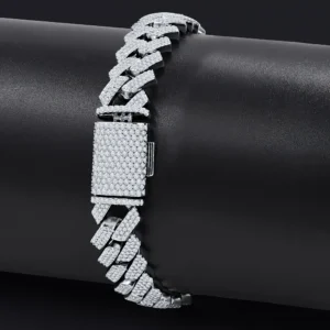 IVICH 14MM 925 SILVER MOISSANITE 8″ BRACELET
