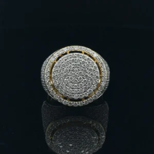 VELOCE 925 MOISSANITE MENS YELLOW GOLD ICED OUT RING