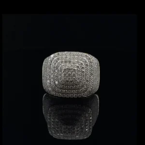SOLARE 925 MOISSANITE MENS YELLOW GOLD ICED OUT RING