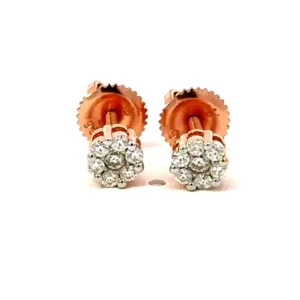 BRINOR 0.23 CTW 925 SILVER ROSE GOLD MOISSANITE ICED OUT EARRING